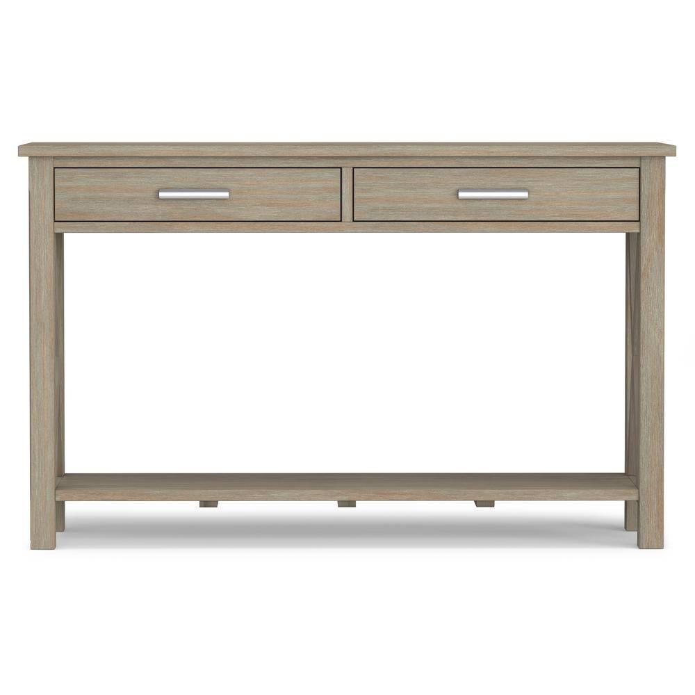 Simpli Home Kitchener 47"W Solid Wood Contemporary Storage Console Table with 2 Drawers and Bottom Storage Shelf