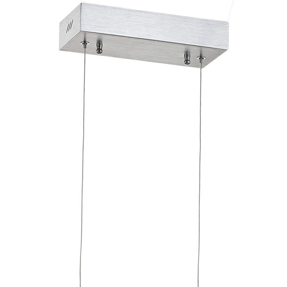 Draper 40" Dimmable Adjustable Integrated LED Metal Linear Pendant, Brushed Aluminum