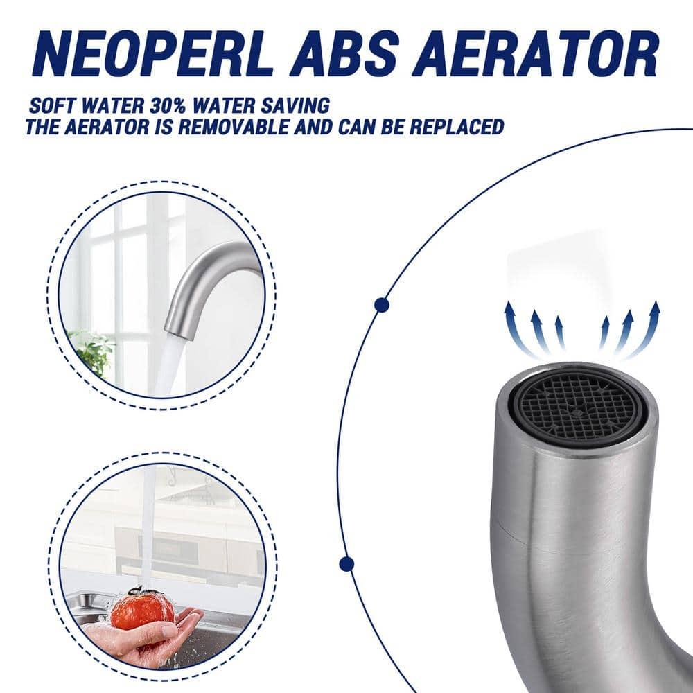 AVITAS TS14D05 Single Handle Stainless Steel Bar Kitchen Faucet With Swivel Spout And Deckplate