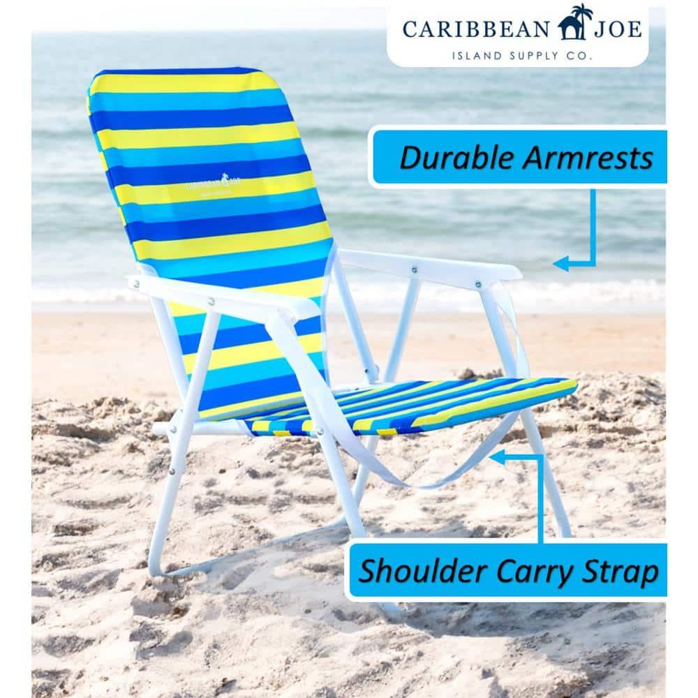 Caribbean Joe Burlap Folding Beach Chair