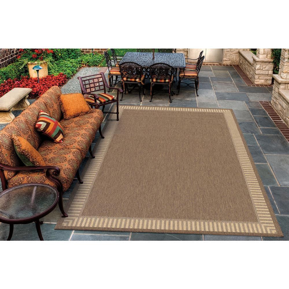Couristan Recife Wicker Stitch Area Rug, 8'6" x 13', Cocoa-Natural
