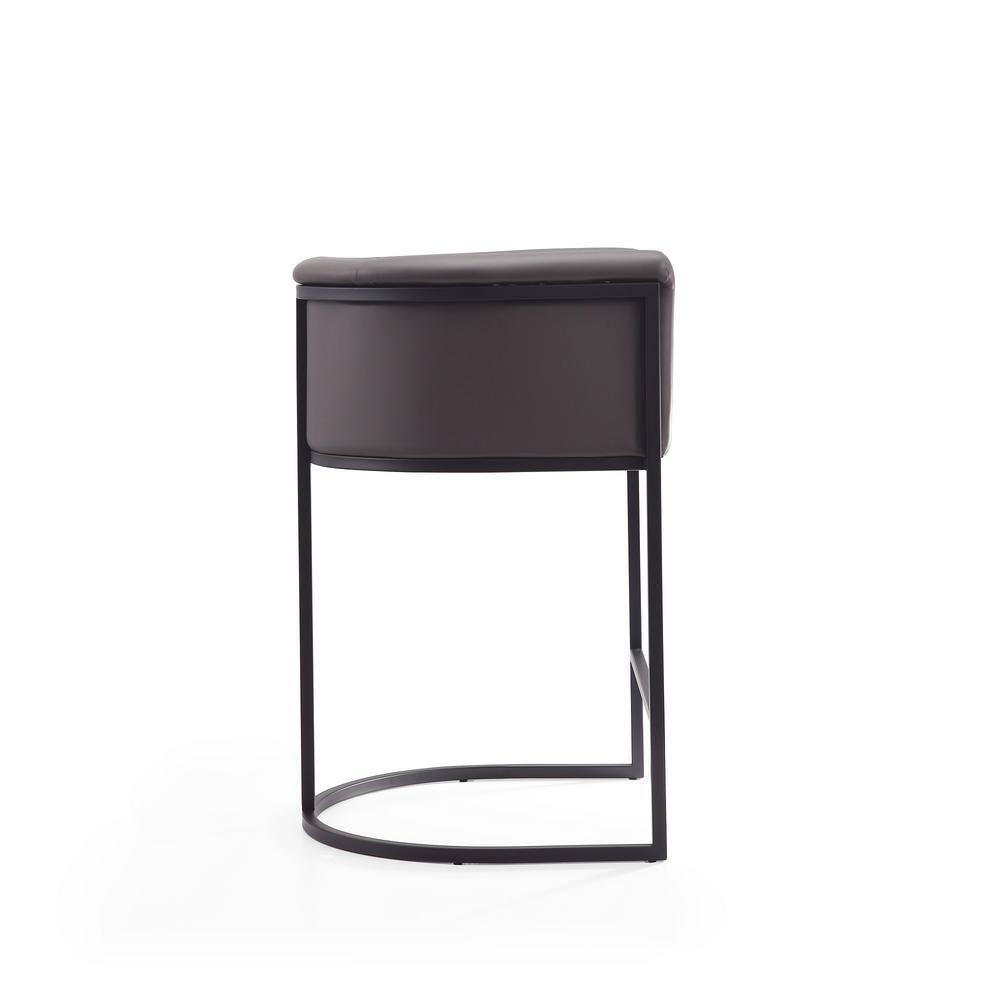 Manhattan Comfort Cosmopolitan Metal Counter Height Barstool Pebble: Upholstered, Low Back, Armrest