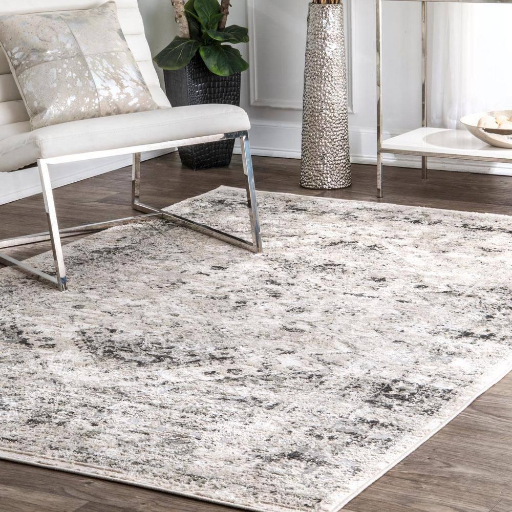 Nuloom Madisson Medallion 8 Round Indoor Area Rug for Living Room Bedroom Dining Room Kitchen, Grey/Ivory