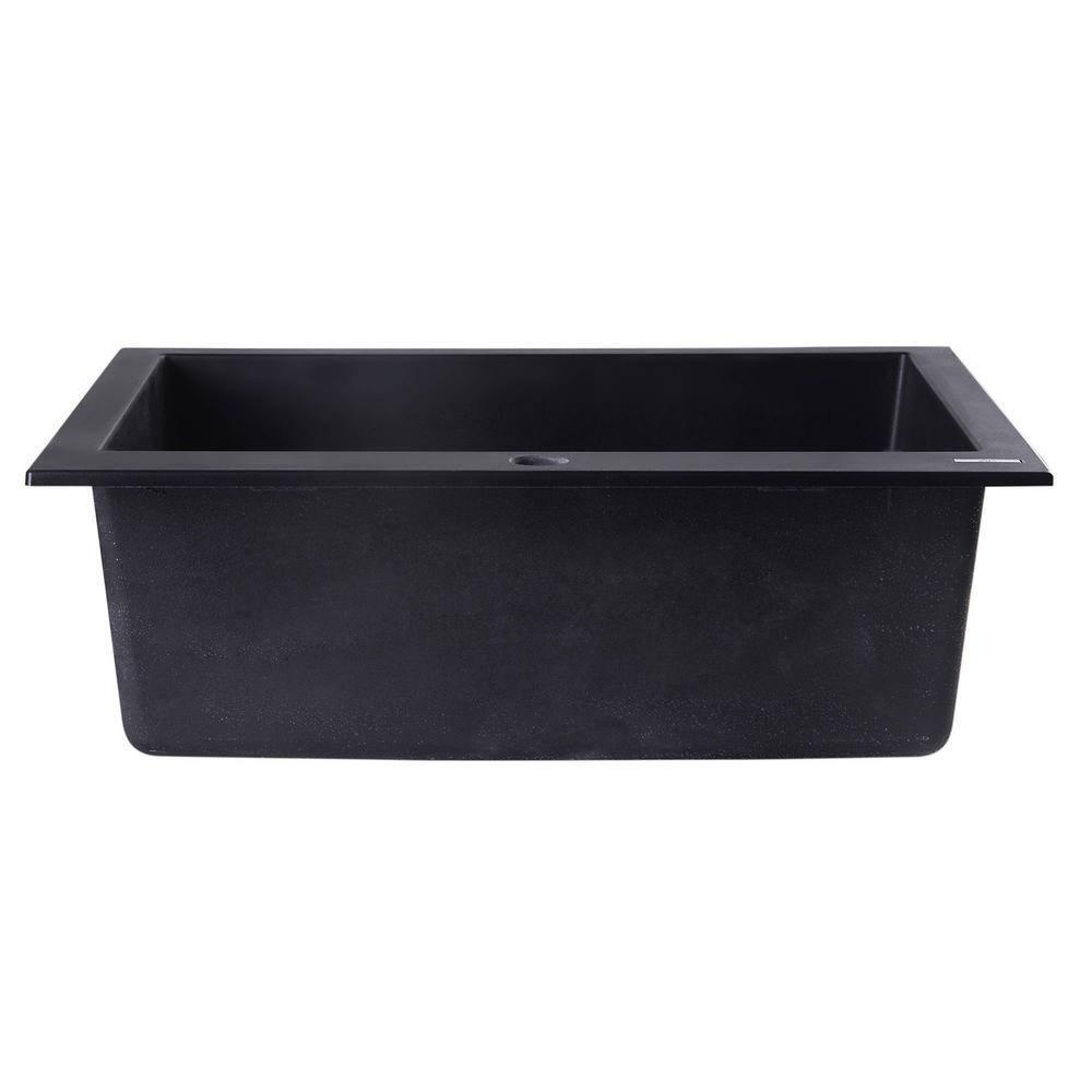 23.63'' L Drop-In Single Bowl Granite Kitchen Sink
