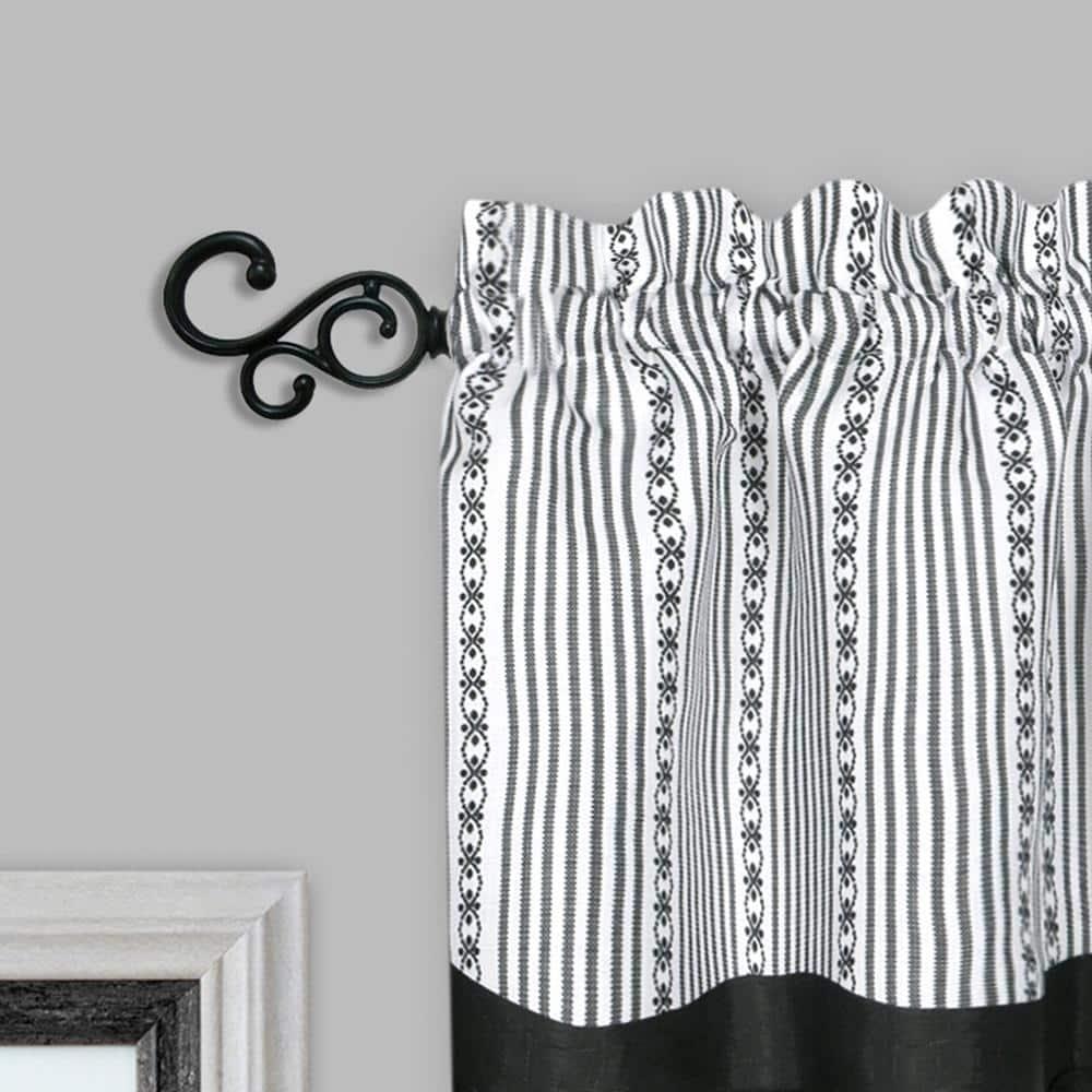 Achim Medley Buono II Decorative Curtain Rod and Finial, 48" - 86", Black