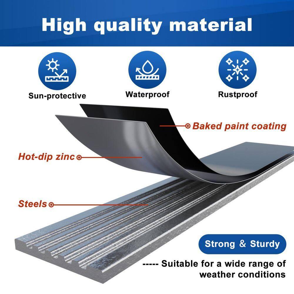 25 Pack - 29.5"x1" Deck Balusters Metal Deck Spindles Staircase Baluster with Screws for Wood Wave Arc Shiny Black Indoor Outdoor