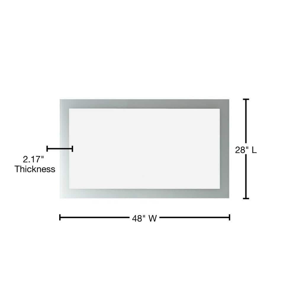 Vinnova Callista 48" Rectangle LED Lighted Bathroom Vanity Wall Mirror, Clear