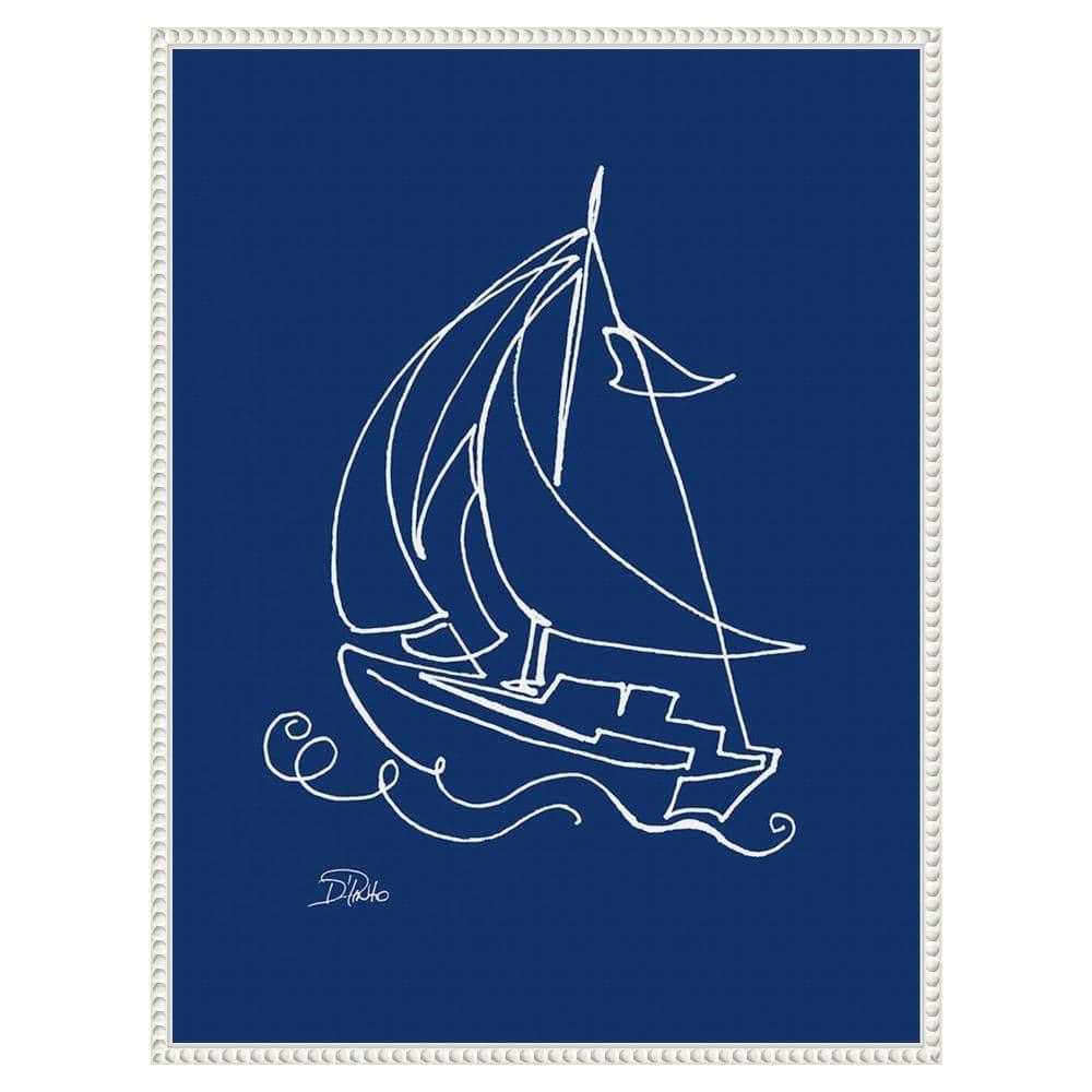 Amanti Art Little Sail On Blue by Patricia Pinto Canvas Wall Art Print Framed 23 x 30-in.