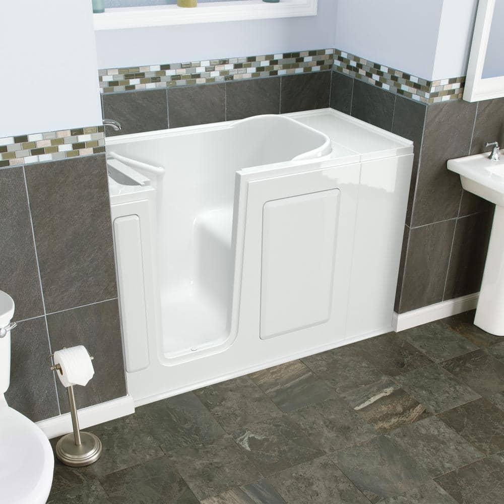 Safety Tubs 48'' x 29.75'' Walk-in Soaking Fiberglass Bathtub with Faucet SSA4828LS-WH