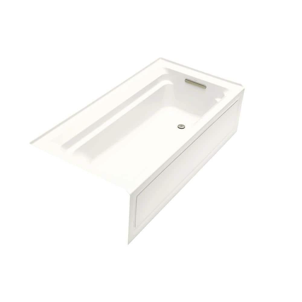 72" x 36" Acrylic Alcove Soaking Bathtub with Comfort Depth