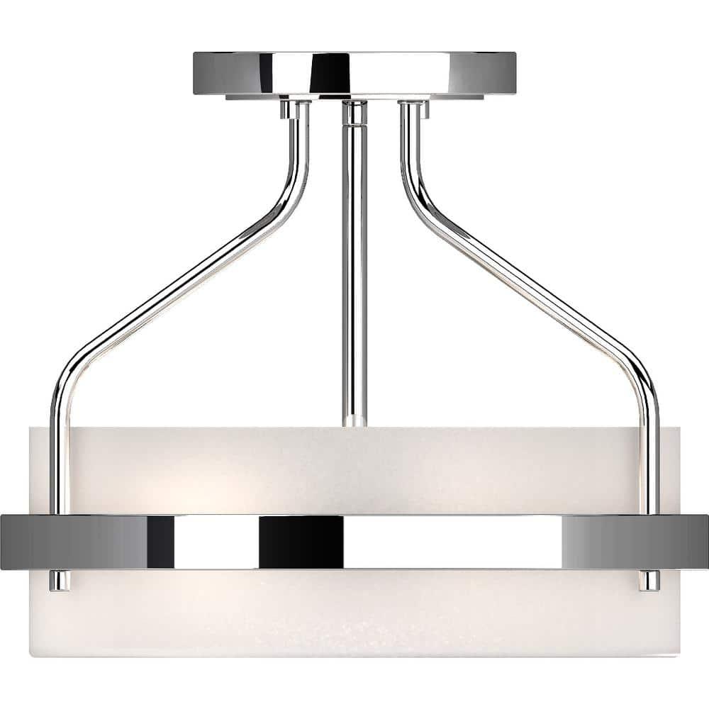 Volume Lighting 4743 Emery 2 Light 13" Wide Semi-Flush Ceiling Fixture - Chrome