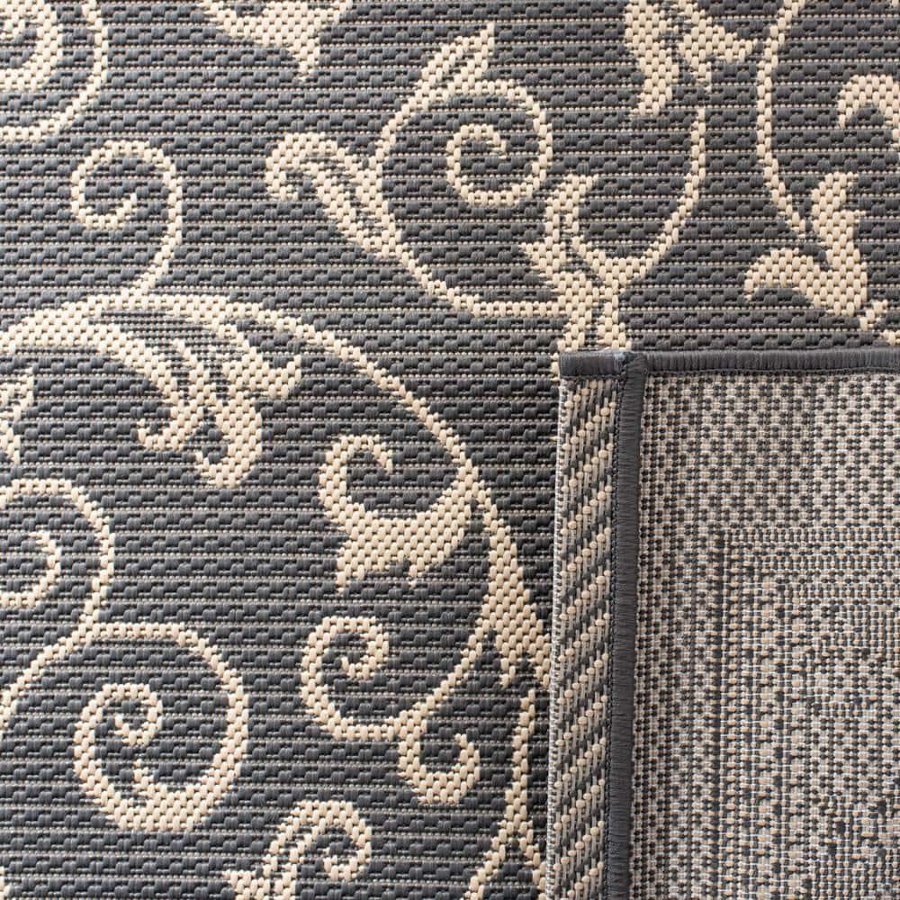 Courtyard CY2098 Power Loomed Indoor and Outdoor Area Rug - Grey/Natural - 4'x5'7" - Safavieh