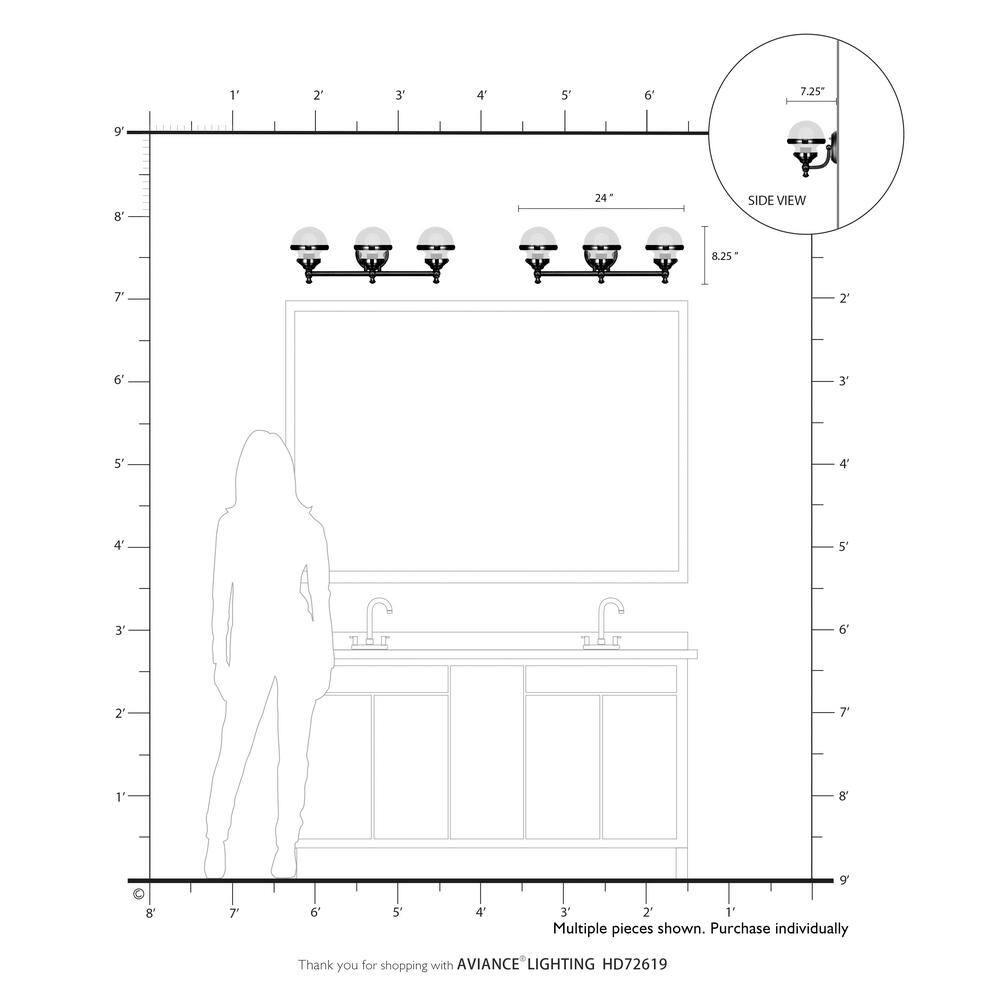 Livex Lighting Oldwick 3 - Light Vanity in  Polished Brass