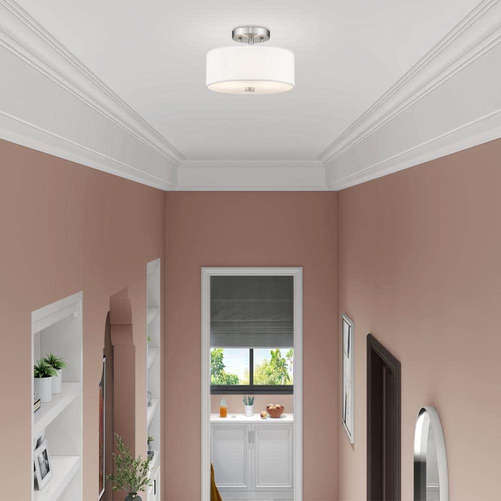 Livex Lighting Meridian 2 - Light Semi-Flush Mount in  Brushed Nickel