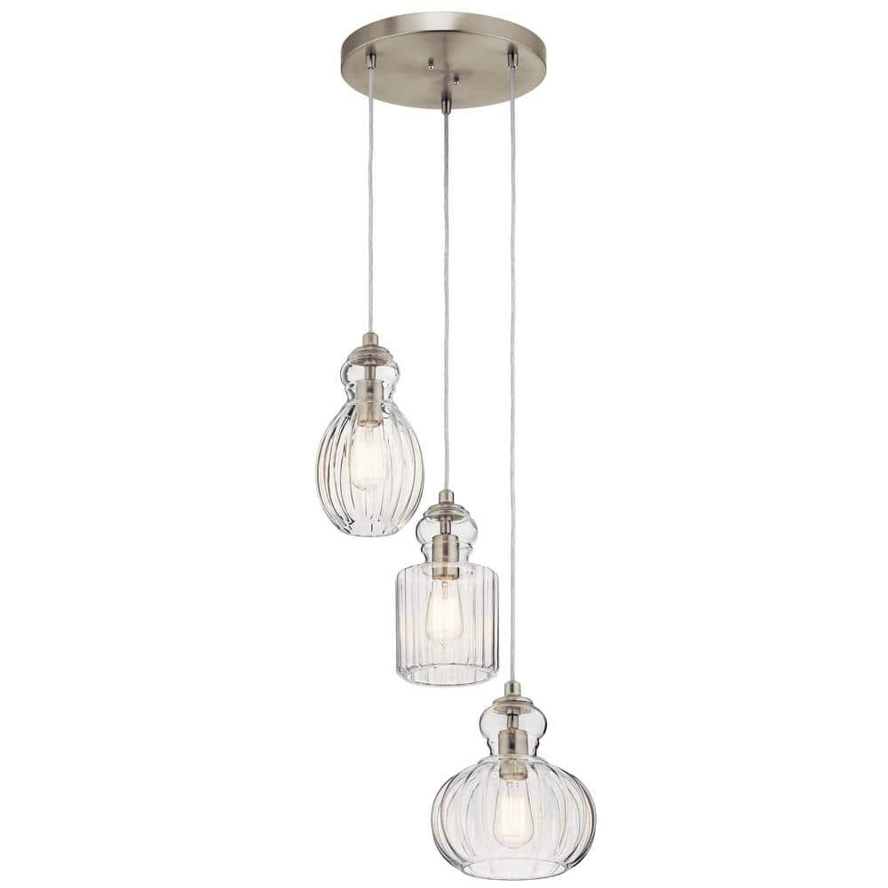 Kichler Lighting Riviera 3 - Light Pendant in  Brushed Nickel