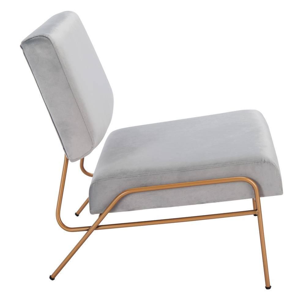 Romilly Velvet Accent Chair - ACH6203 - Grey/Gold - Safavieh