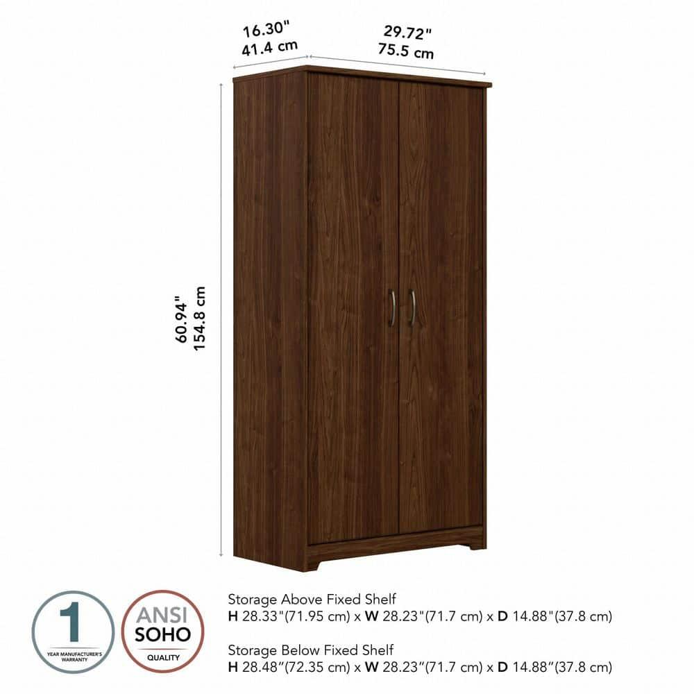 Bush Furniture Cabot Kitchen Pantry Cabinet in Modern Walnut - Engineered Wood