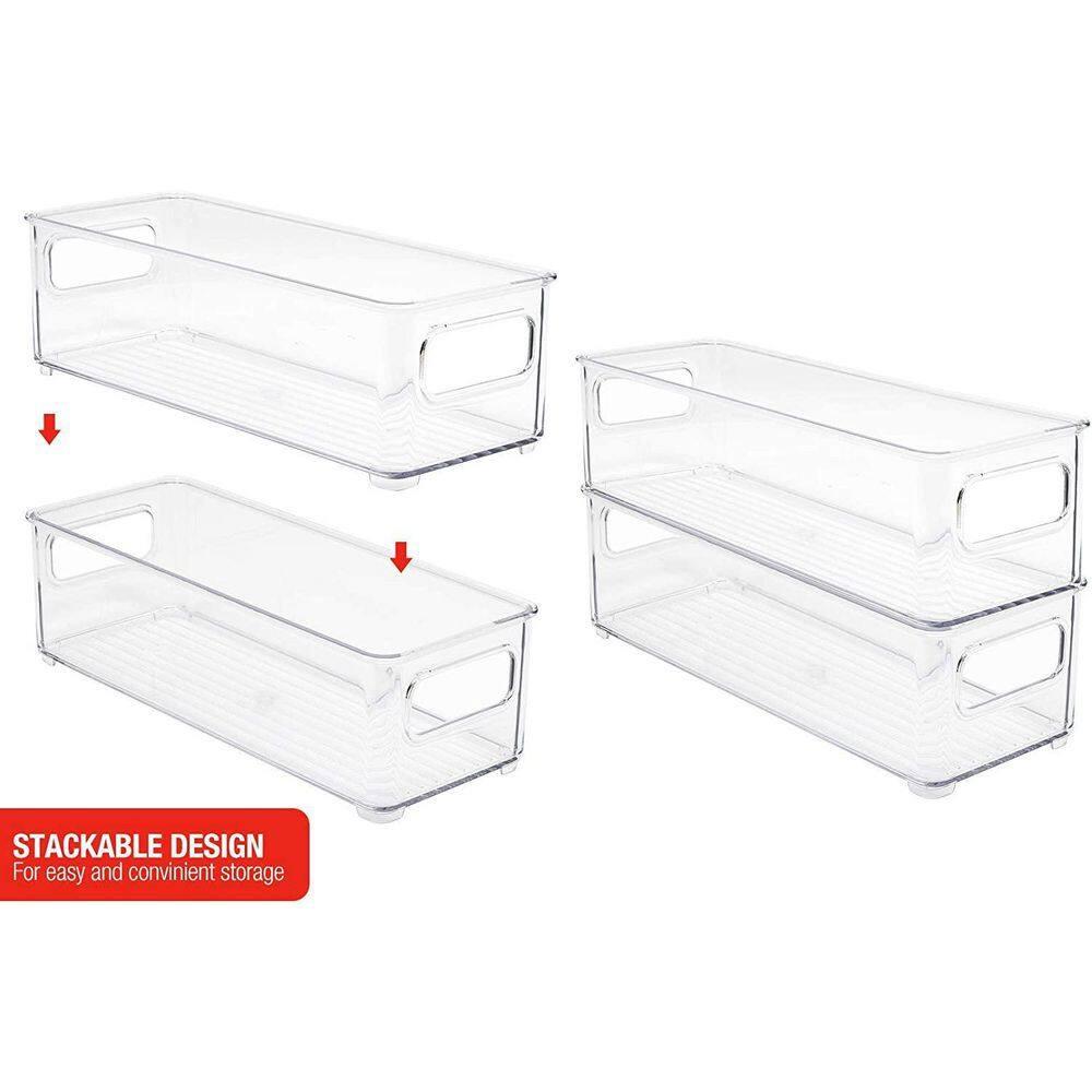 Sorbus Sorbus 6 Pack Narrow Stackable Clear Storage Bins with Handles
