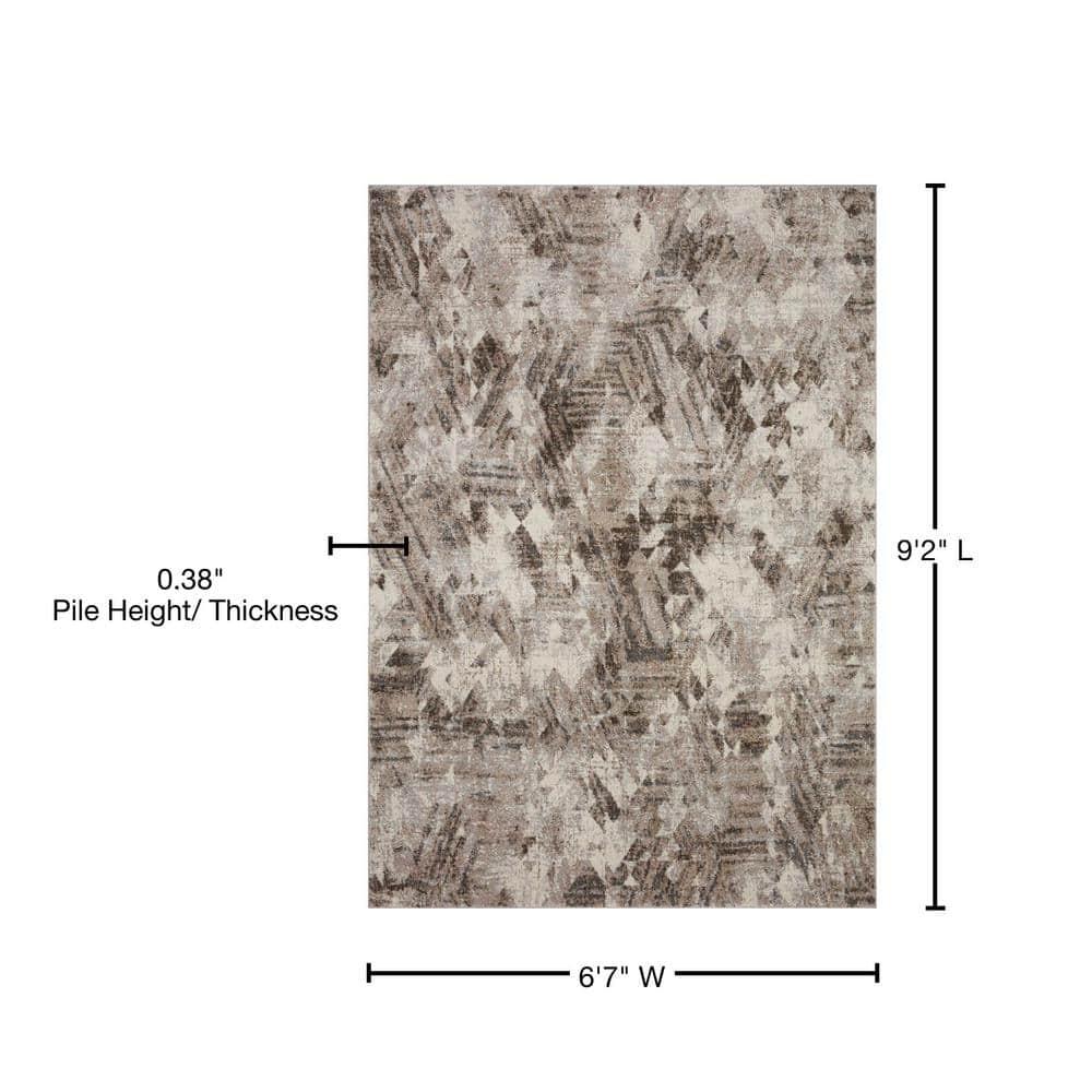 Loloi II Austen AUS-03 Abstract Natural / Mocha Area Rug 6'-7" x 9'-2"