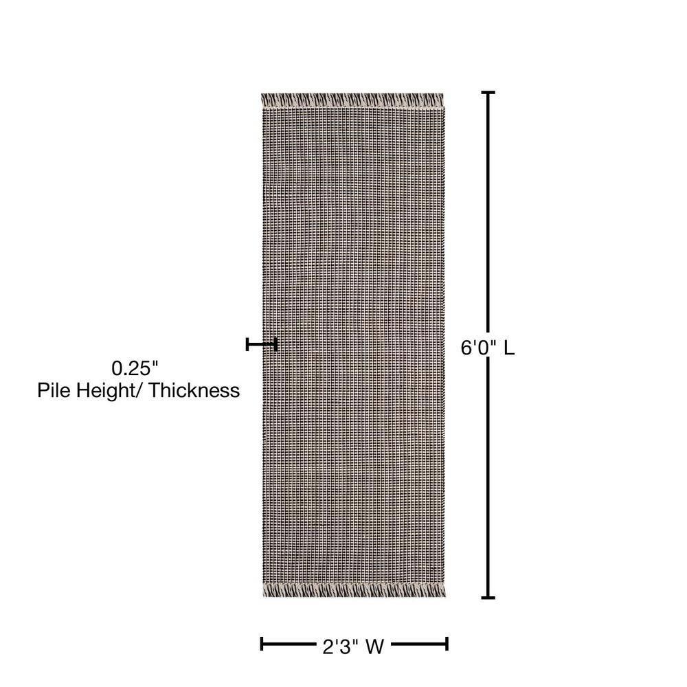 Montauk MTK340 Hand Woven Indoor Runner Rug - Ivory/Black - 2'3"x6' - Safavieh
