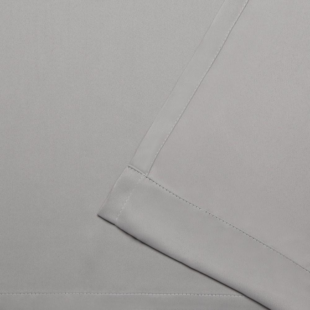 Exclusive Home Sateen Twill Woven Room Darkening Blackout Grommet Top Curtain Panel Pair, 52"x84", Veridian Grey