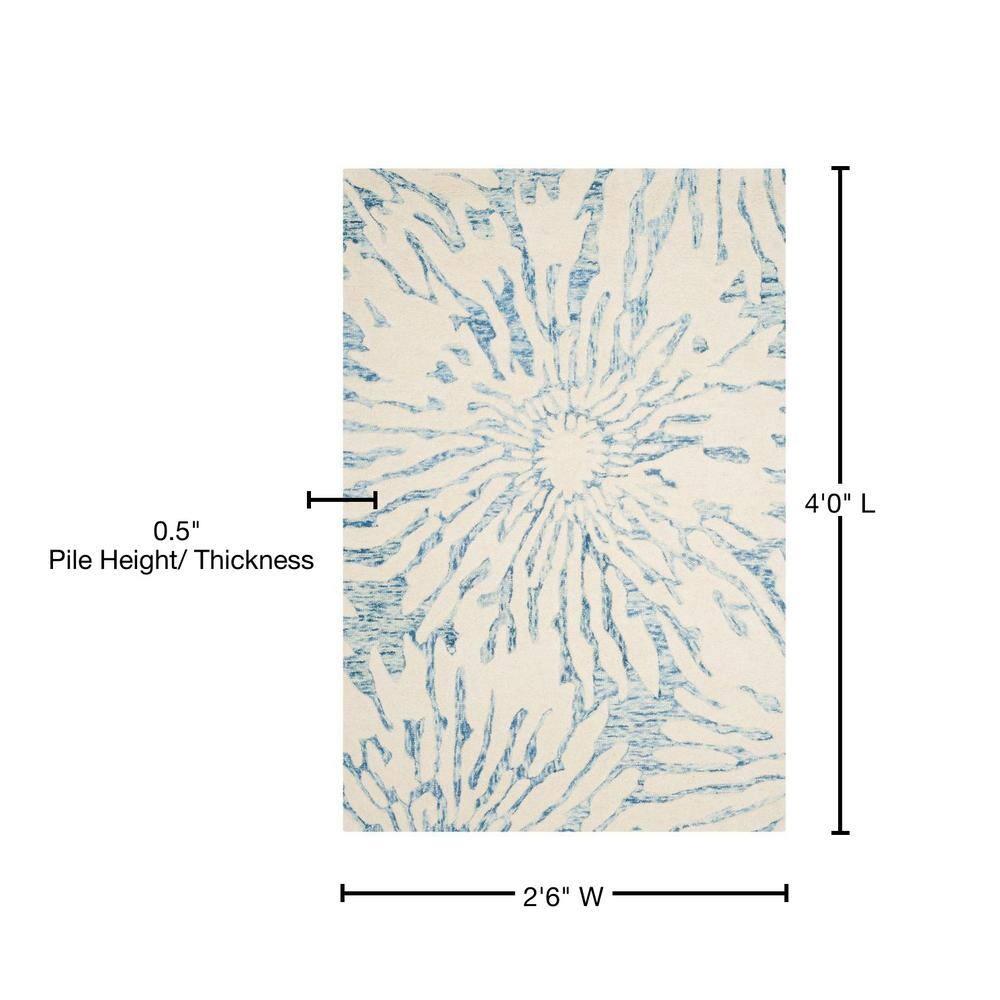 Bella BEL129 Hand Tufted Accent Rug - Dark Blue/Ivory - 2'6"x4' - Safavieh.