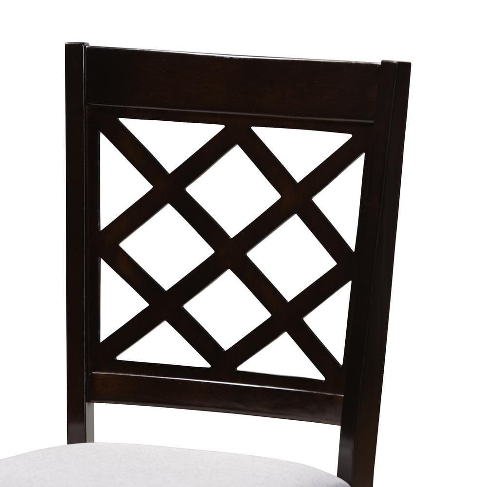 Baxton Studio Verner Silla de Comedor de Madera en Gris y Espresso - Juego de 4