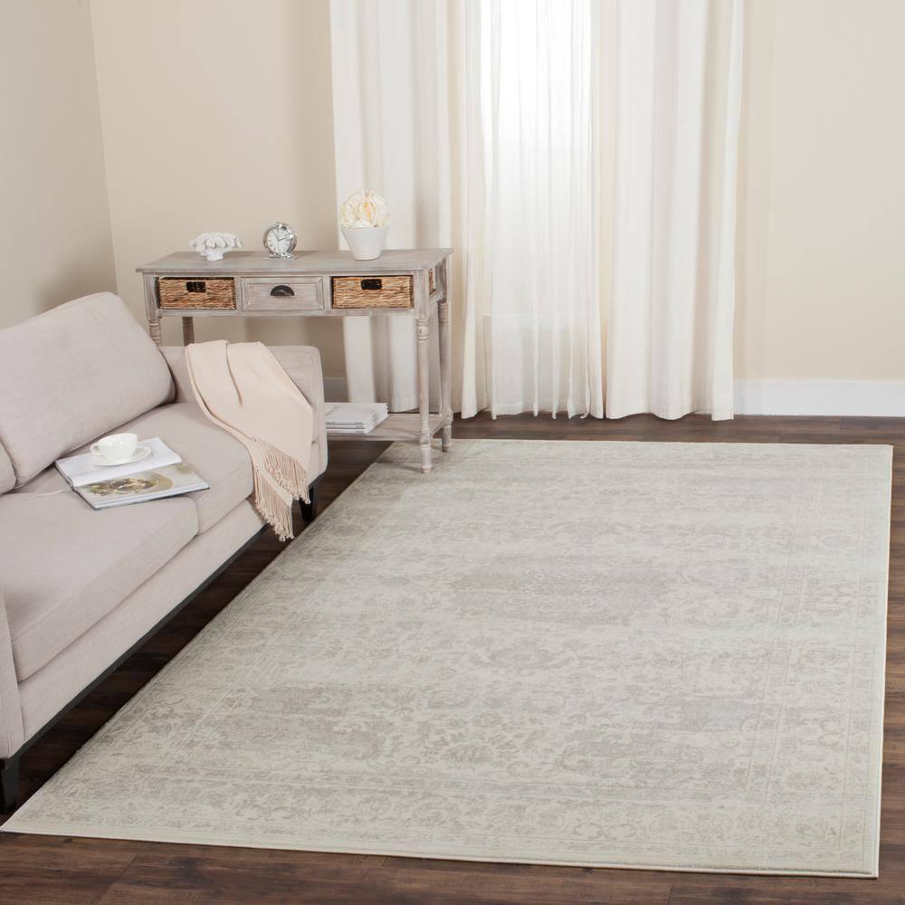 Carnegie CNG631 Power Loomed Area Rug - Cream/Light Grey - 5'1"x7'6" - Safavieh.