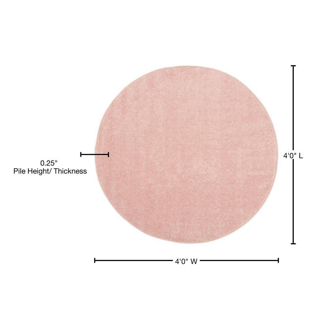 Nourison Essentials Easy Care Indoor Outdoor Area Rug - Pink 4' x Round