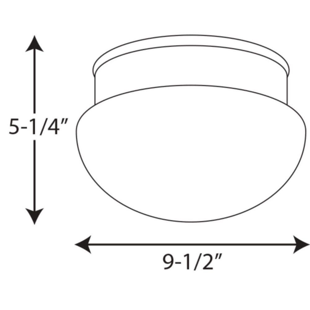 Progress Lighting, Fitter Collection, 2-Light Flush Mount, Brushed Nickel, White Glass Bowl