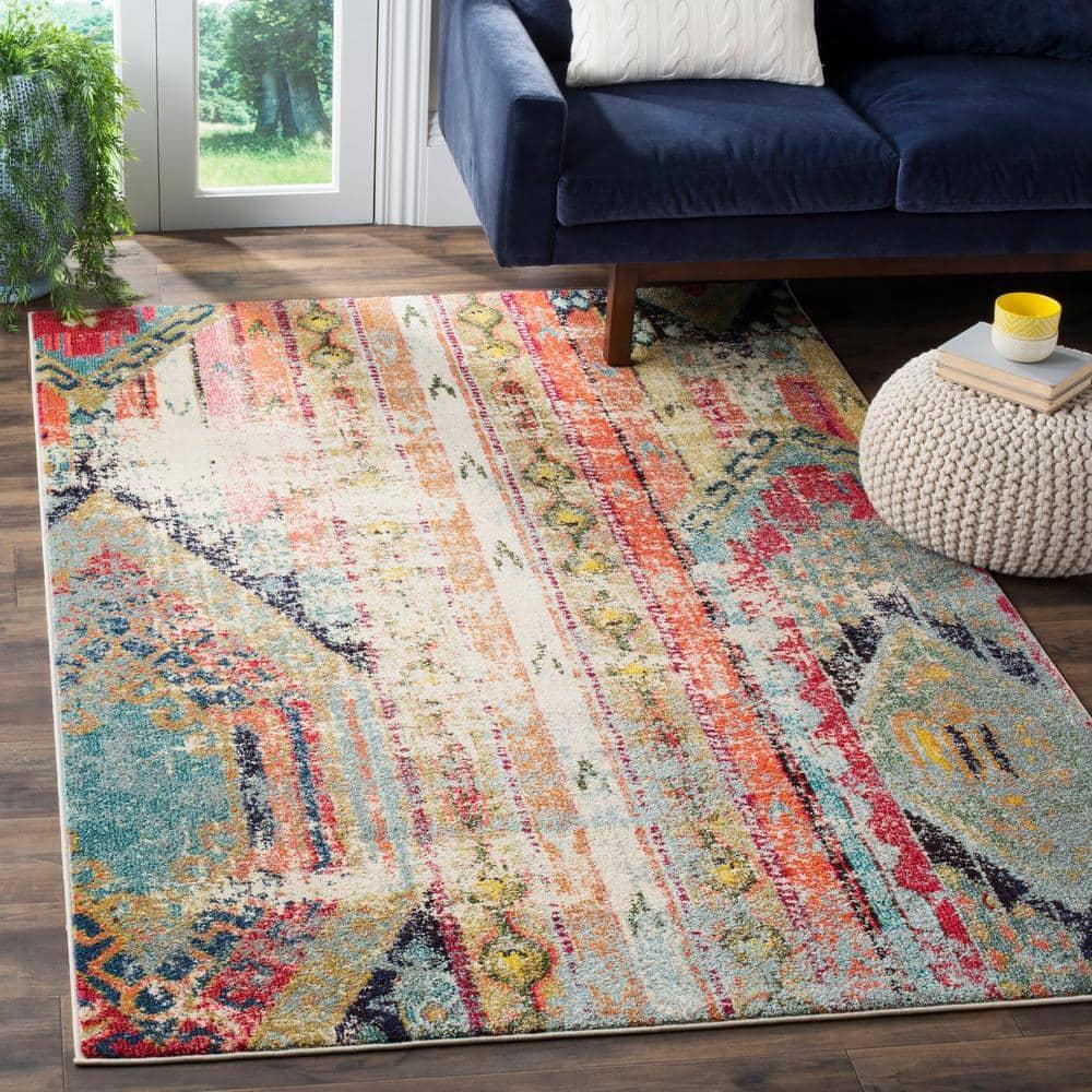 Monaco MNC222 Power Loomed Indoor Area Rug - Multi - 4'x4' - Safavieh.