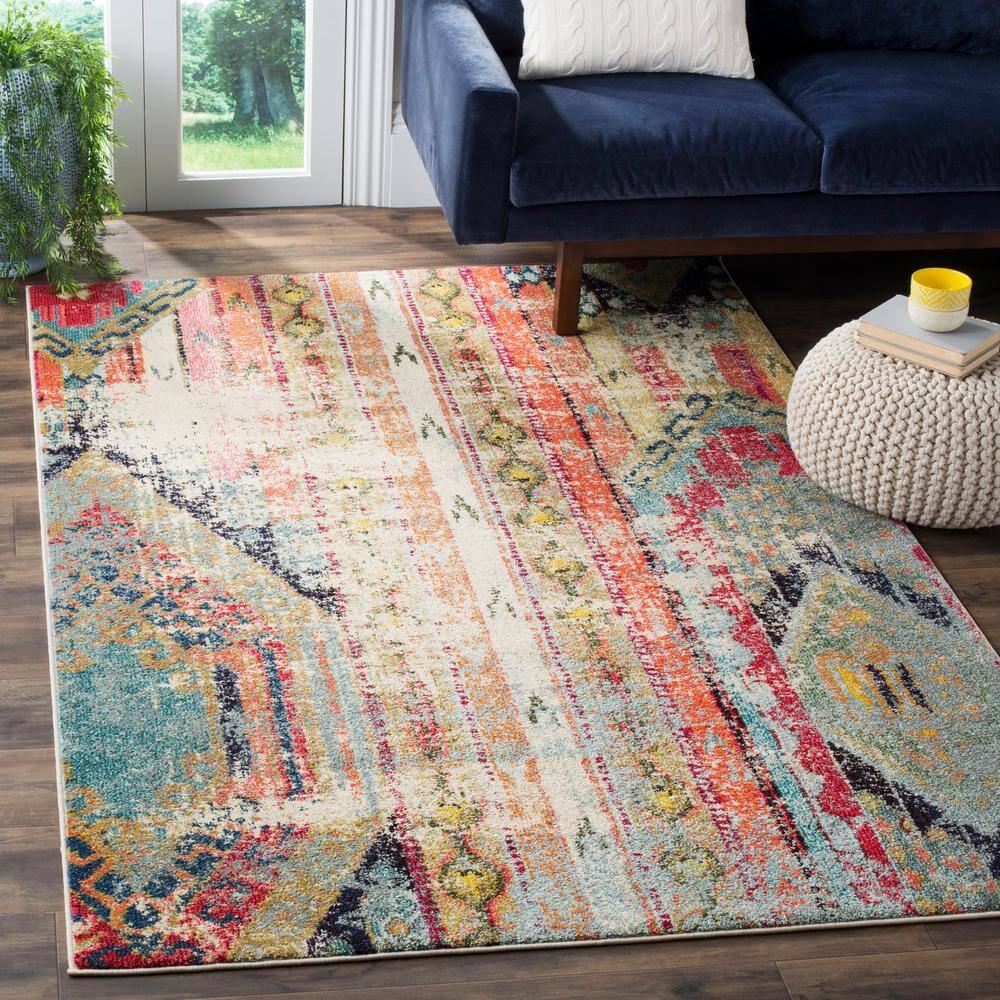 Monaco MNC222 Power Loomed Indoor Area Rug - Multi - 5'x5' - Safavieh