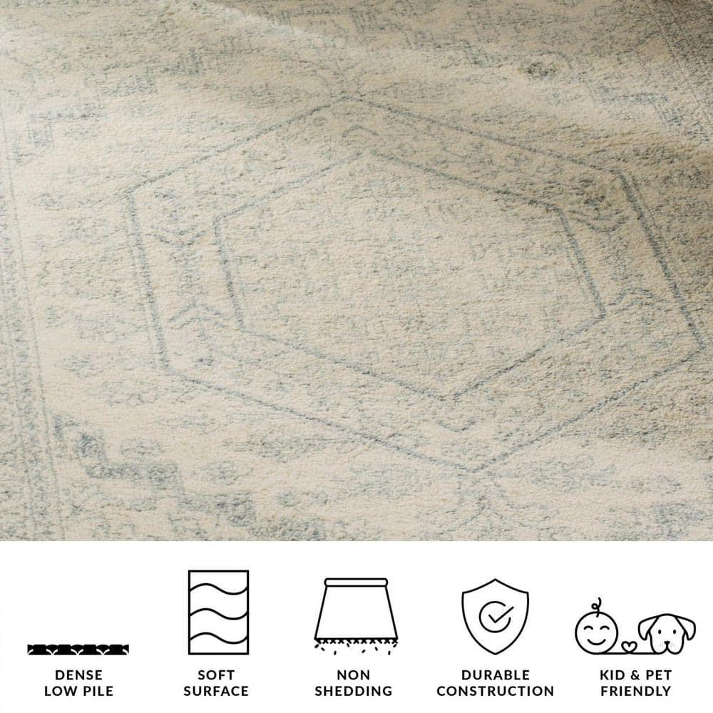 Adirondack ADR108 Power Loomed Area Rug - Ivory/Slate - 6'x9' - Safavieh.