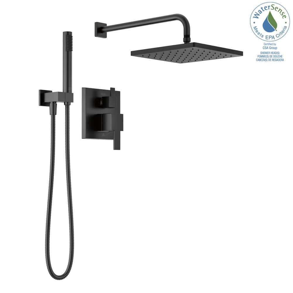Modern Raincan Square Shower System, Rain Shower Head with Handheld Spray, Shower Faucet Set