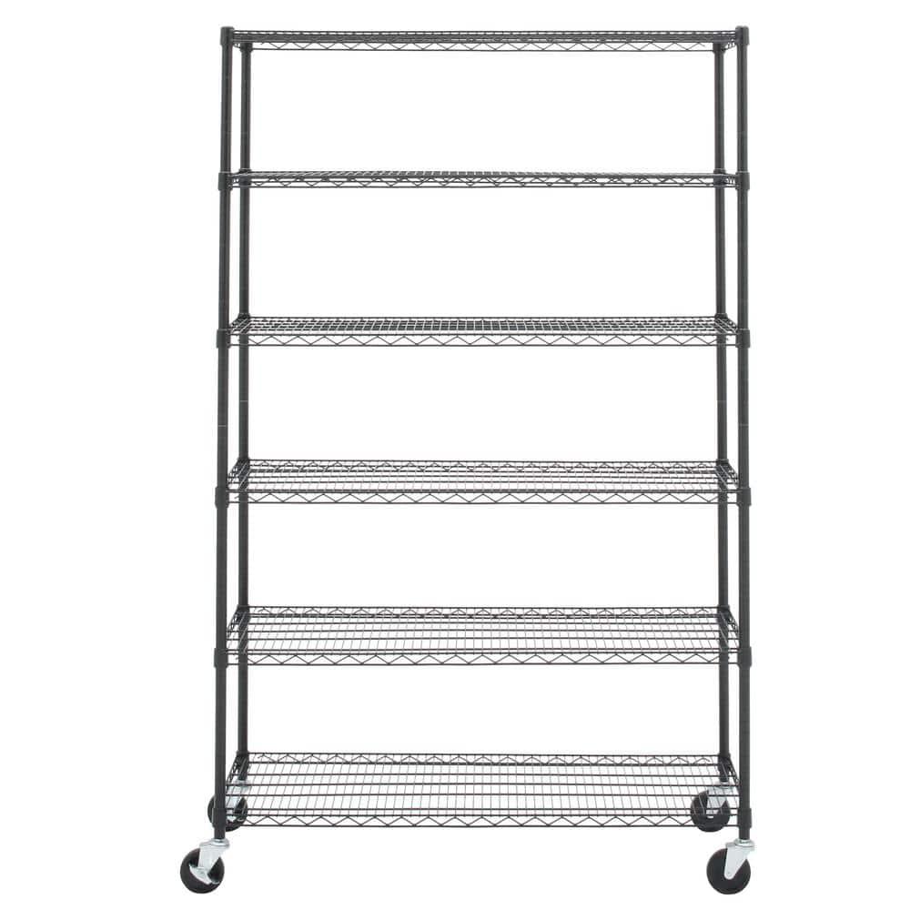 Trinity TRINITY EcoStorage 6-Tier NSF Steel Wire Shelving Unit w/ Wheels (48 in. W x 18 in. D)