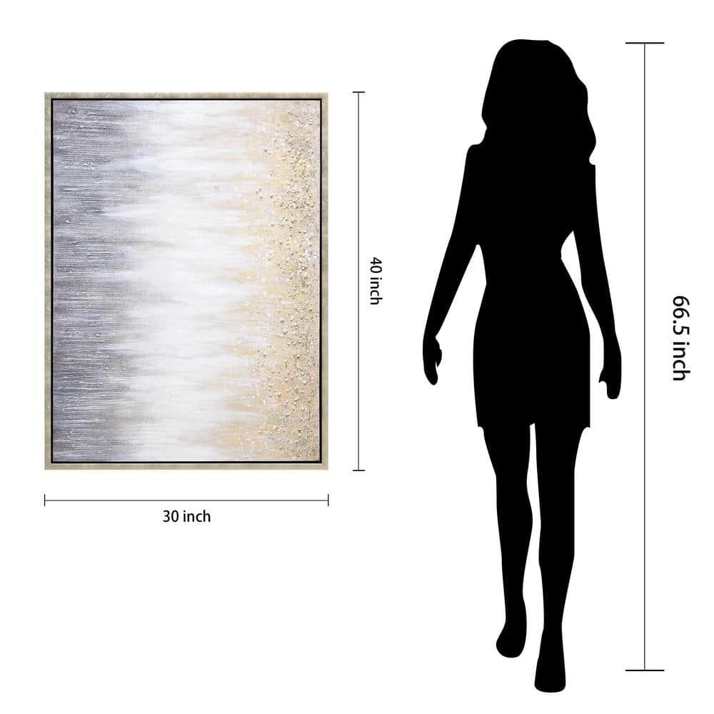 Empire Art Direct Golden Cascade Textured Glitter Hand Painted Framed Canvas Wall Art