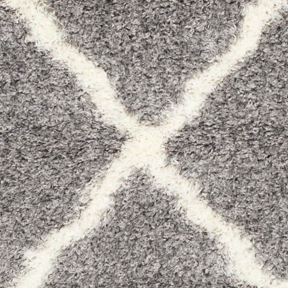 Montreal Shag SGM866 Power Loomed Indoor Accent Rug - Grey/Ivory - 3'x5' - Safavieh.