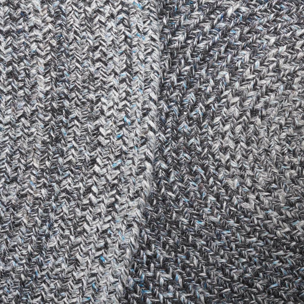 Braided BRD804 Hand Woven Area Rug - Dark Gray/Light Blue - 3' round - Safavieh.