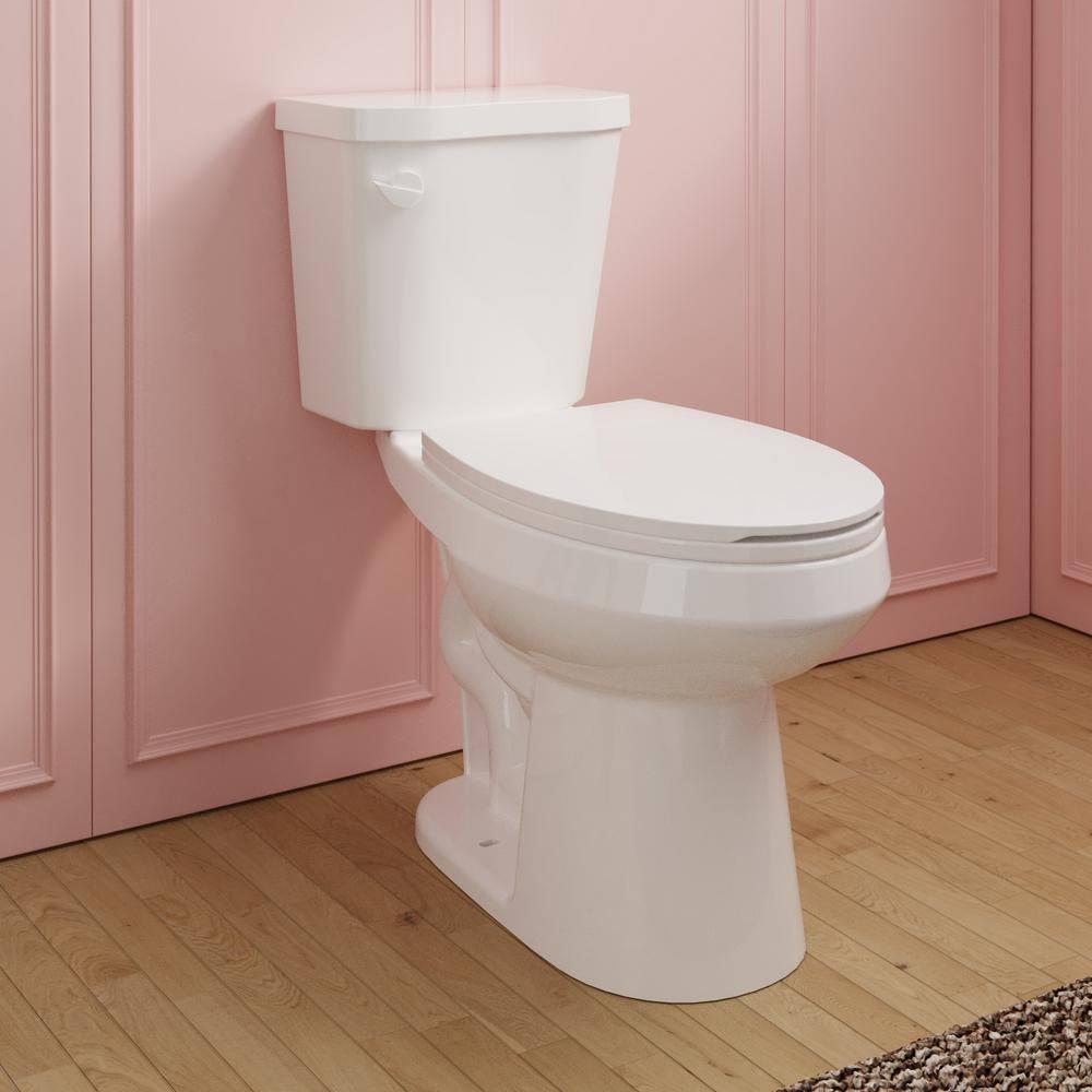 DeerValley Dynasty Elongated Toilet Two-Piece Toilets, ADA Height 17.5" Comfort Chair Height Toilet Bowl With Soft Close Seat