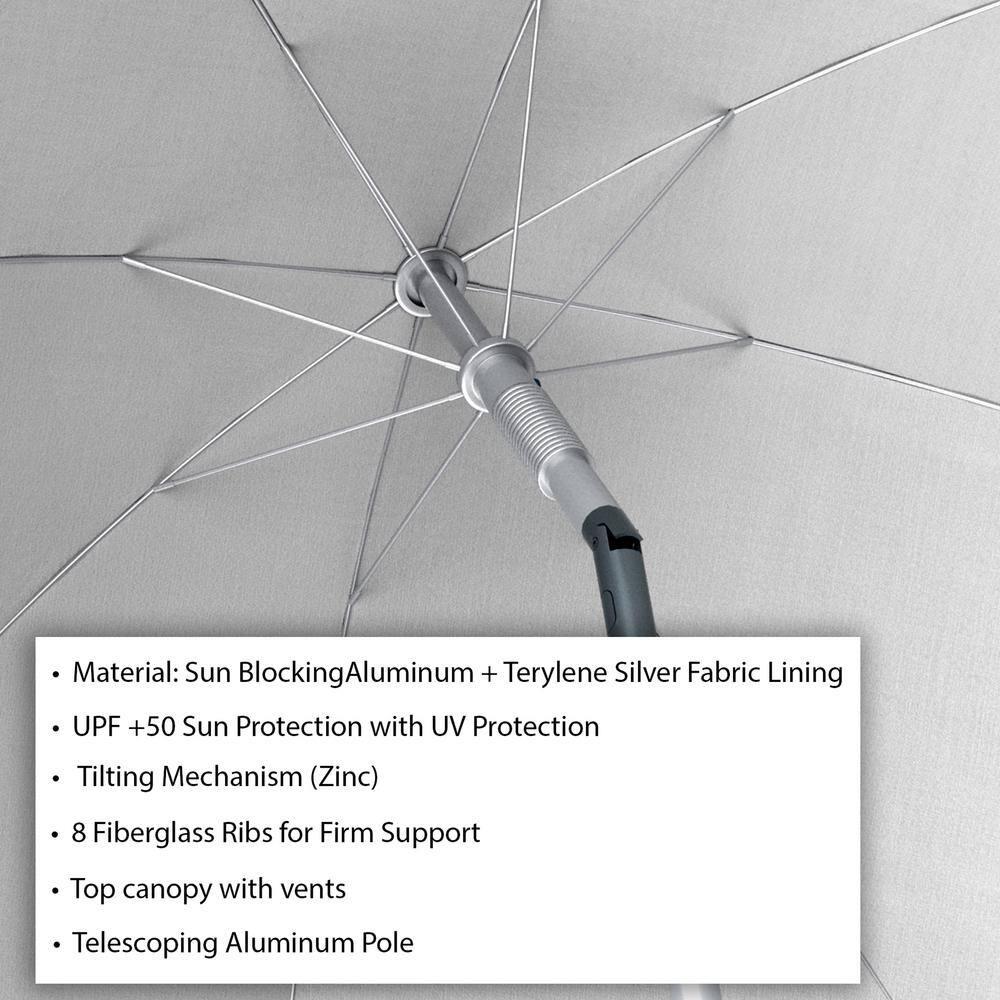 Beach Umbrella with 360 deg Tilt- Portable Outdoor Sun Shade Canopy with UV Protection - 7 ft. - Red