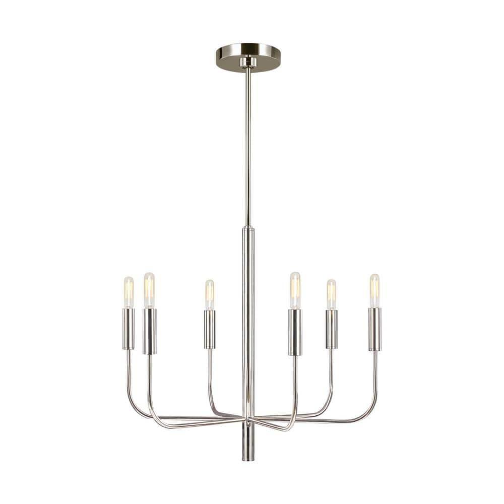 Ellen DeGeneres Brianna Polished Nickel 6-Light Traditional Chandelier