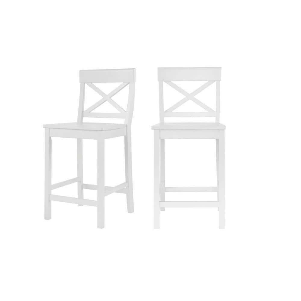 Gracie Oaks Winsley Counter Stool with Solid Wood Frame (Set of 2)