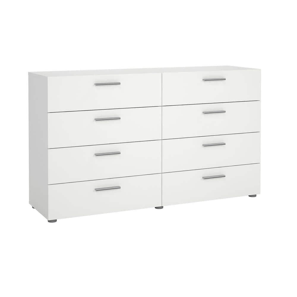 Tvilum Loft 8 Drawer Double Dresser for Adults, White
