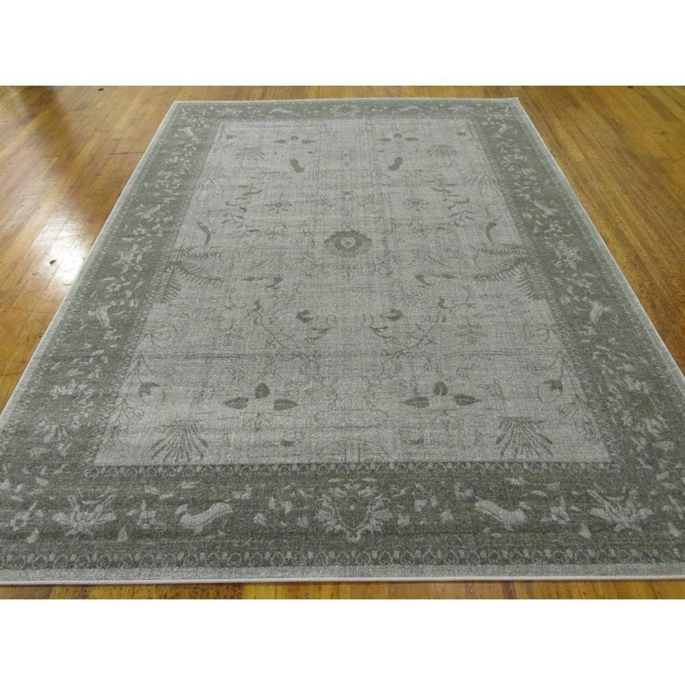 Unique Loom 7' 1 x 10' 0 Light Gray La Jolla Floral Area Rug