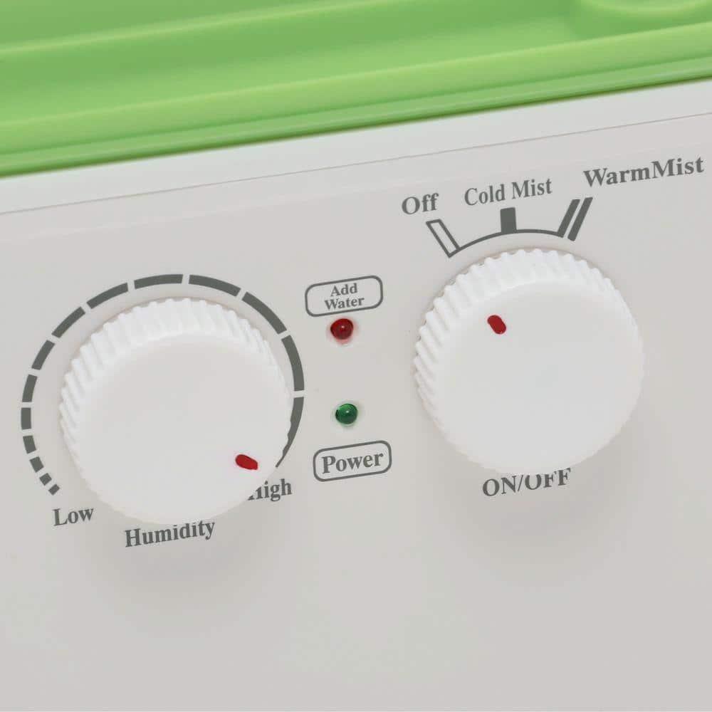 1.05 Gal. 500 sq. ft. Dual-Mist (Warm/Cool) Ultra-Sonic Humidifier with Ion Exchange Filter in Green