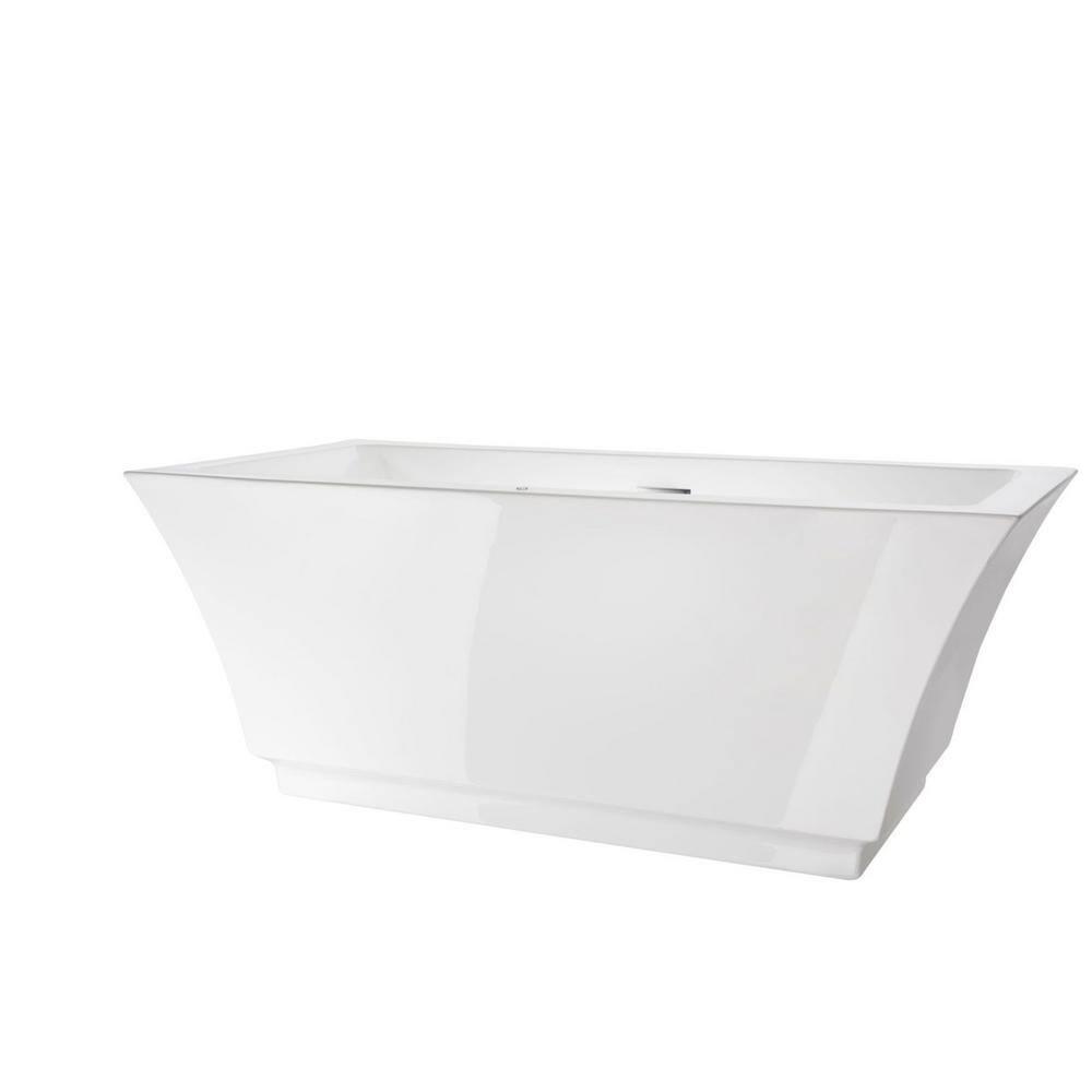 Orion 59'' x 30'' Freestanding Soaking Acrylic Bathtub