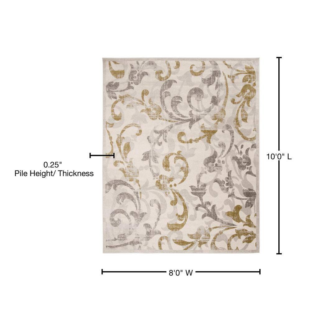 Amherst AMT428 Power Loomed Indoor Area Rug - Ivory/Light Grey - 8'x10' - Safavieh