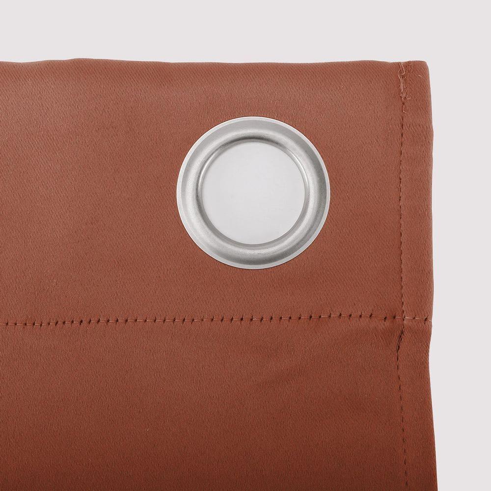 54"x84" Sun Zero Blackout Kenneth Energy Saving Grommet Curtain Panel Orange: Modern Brown Polyester Curtain