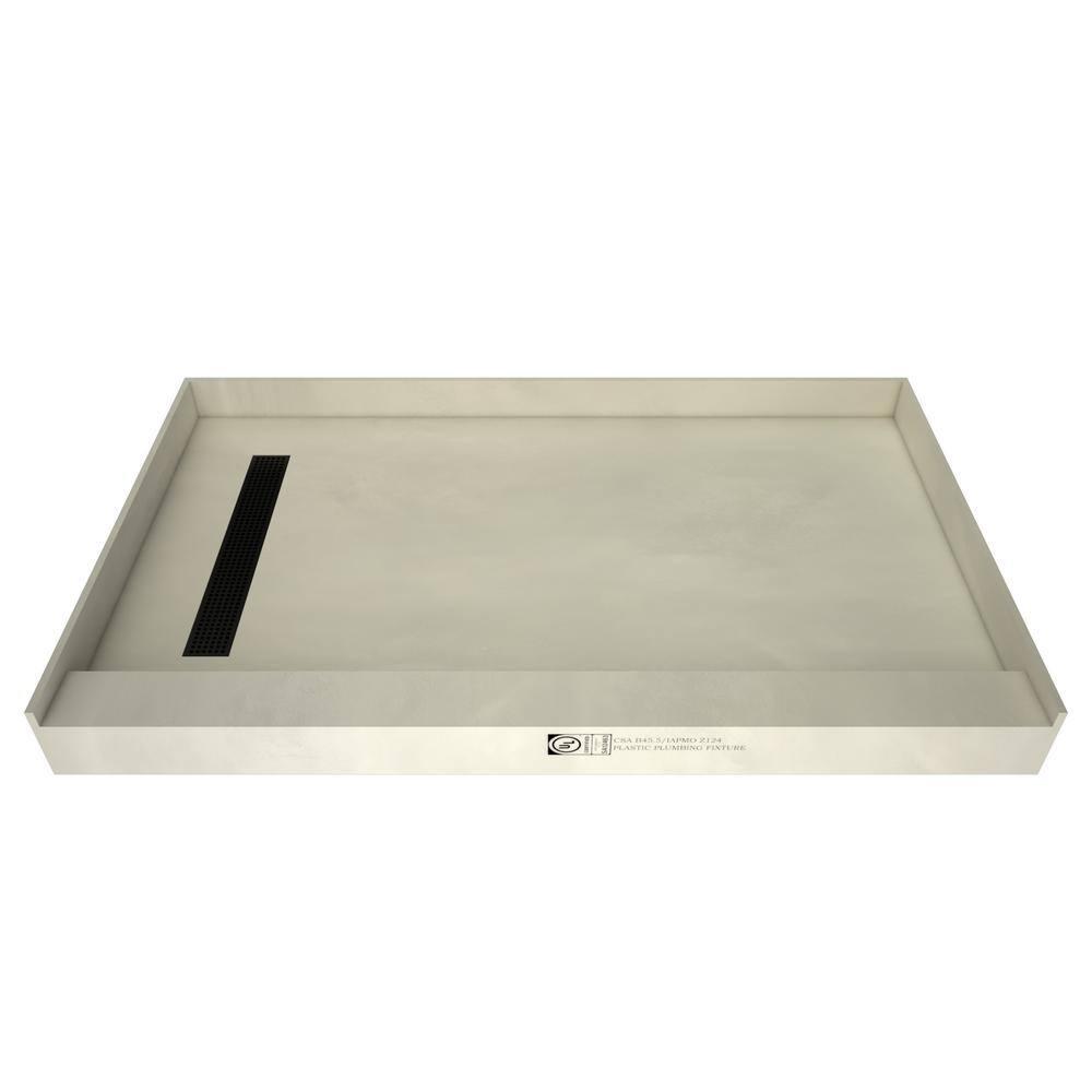 Tile Redi Rt3660l-Rb36-Kit Base'n Bench 72" X 36" Rectangular Shower Base - Grey w/ Matte