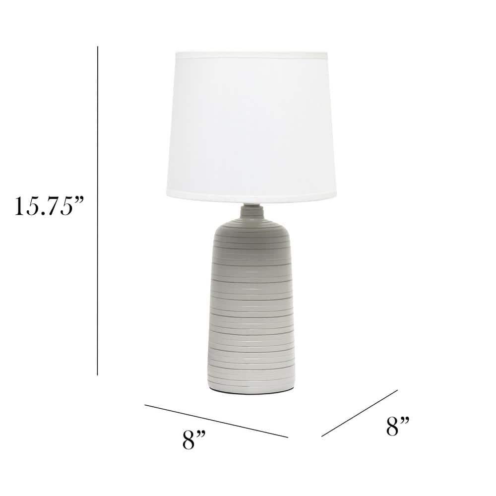 Textured Linear Ceramic Table Lamp Gray - Simple Designs